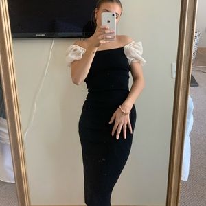 NWT Black formal midi dress